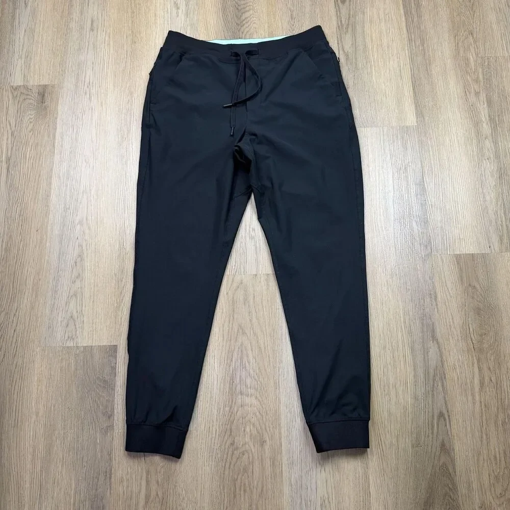 Birddogs Jogger Pants Mens XL Black Lined Elastic Waist Zip Pocket Stretch